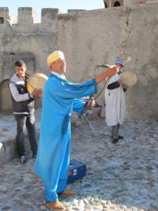 A snake show on the street